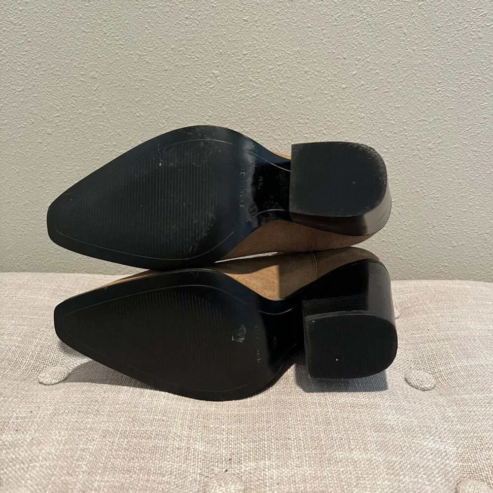 Kendall + Kylie Western Chelsea Bootie Brown Suede Block Heel Size 7.5‎